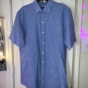 Izod Men's Casual Light Blue Button Down Shirt